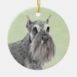 Adorno De Cerámica Pintura Schnauzer (gigante, estándar) - Arte de pe