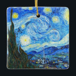 Adorno De Cerámica Pintura vintage nocturna Vincent Van Gogh Starry<br><div class="desc">Un hermoso paisaje vintage de la noche estrellada de Vincent Van Gogh.</div>