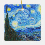 Adorno De Cerámica Pintura vintage nocturna Vincent Van Gogh Starry<br><div class="desc">Un hermoso paisaje vintage de la noche estrellada de Vincent Van Gogh.</div>