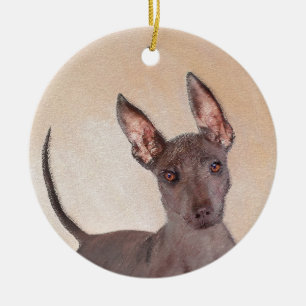 Adorno De Cerámica Pintura Xoloitzcuintli - Arte Perro Original Cuto
