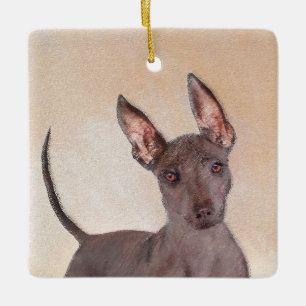 Adorno De Cerámica Pintura Xoloitzcuintli - Arte Perro Original Cuto