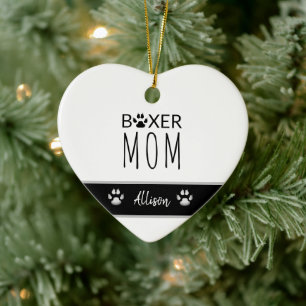 Adorno De Cerámica Pinturas personalizadas de Perro Mamá Boxer