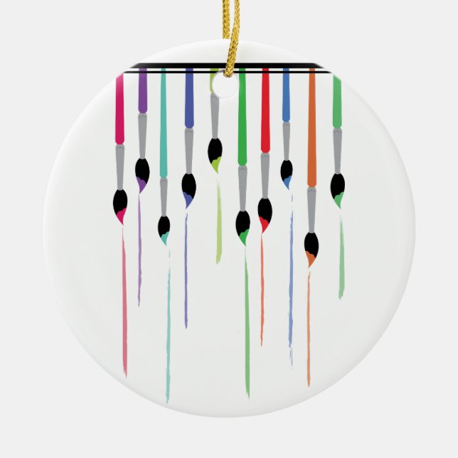 Adorno De Cerámica Pinzas de pincel (Frente)