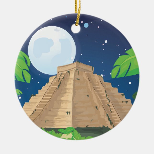 Adorno De Cerámica Pirámide azteca (Frente)
