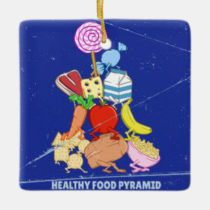 Adorno De Cerámica Pirámide de alimentos saludables ilustración de di