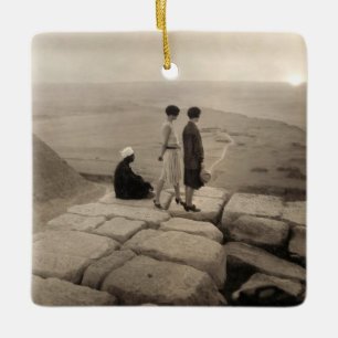 Adorno De Cerámica Pirámide de Keops, Egipto 1920 Chicas Flapper Aman