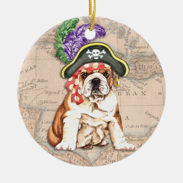 Adorno De Cerámica Pirata bulldog (Frente)