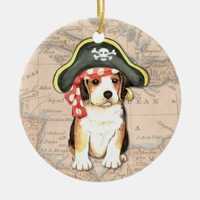 Adorno De Cerámica Pirate Gorra Beagle (Frente)