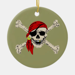 Adorno De Cerámica Pirate Jolly Roger