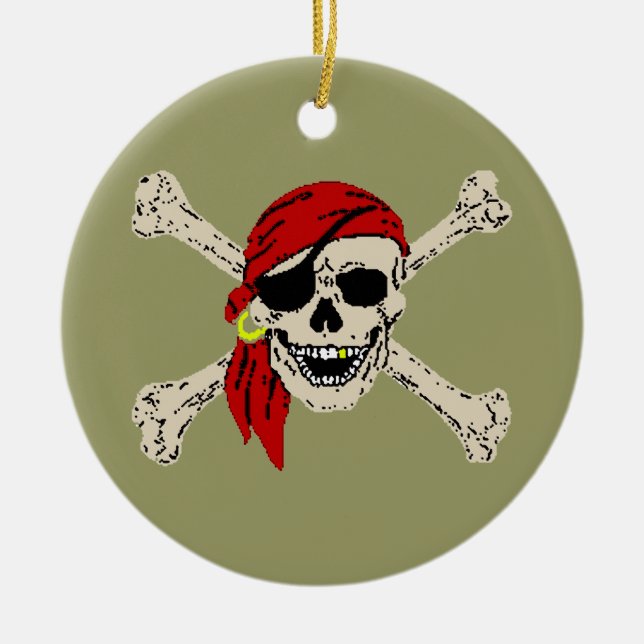 Adorno De Cerámica Pirate Jolly Roger (Frente)