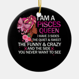 Adorno De Cerámica Pisces Black Queen Tengo 3 caras mujeres Chicas de