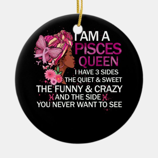 Adorno De Cerámica Pisces Black Queen Tengo 3 caras mujeres Chicas de (Frente)