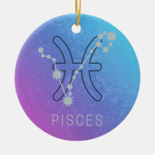 Adorno De Cerámica Pisces Estrella Zodiaca Signo Horóscopo Constelaci