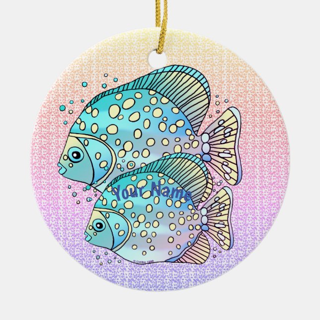 Adorno De Cerámica Pisces Fish (Frente)
