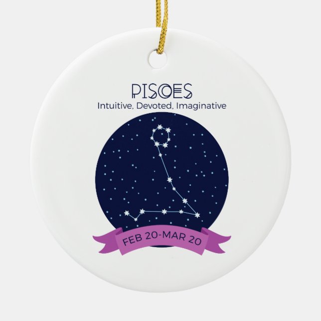 Adorno De Cerámica Pisces Traits (Frente)