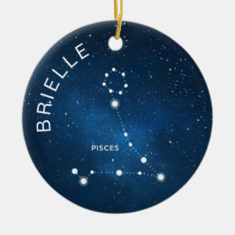 Adorno De Cerámica Pisces Zodiac Ornament Personalizado Regalo Zodiac