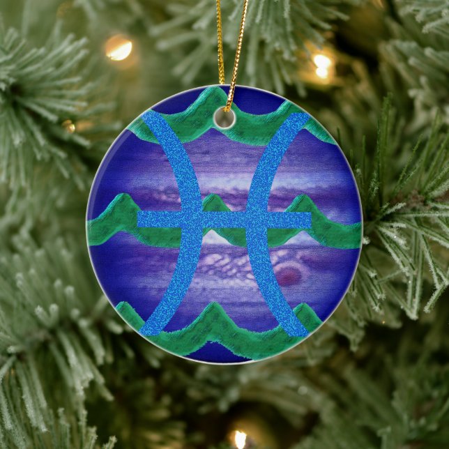 Adorno De Cerámica Piscis (Árbol)