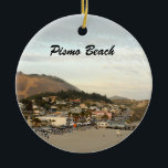 Adorno De Cerámica Pismo Beach California Travel Photo<br><div class="desc">Ornamento navideño de fotografía de viajes con una hermosa foto del muelle en Pismo Beach,  California. Esta foto muestra el hermoso paisaje oceánico de esta pintoresca ciudad.</div>