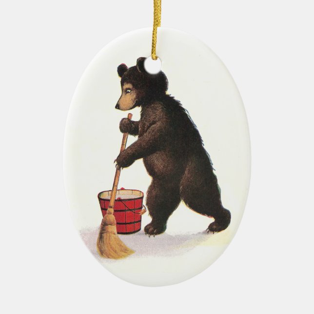 Adorno De Cerámica Piso que aljofifa del oso de peluche (Frente)