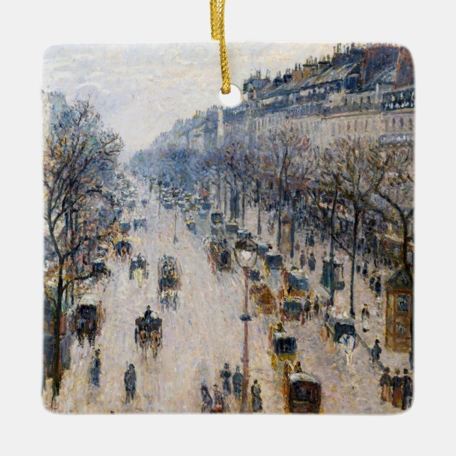 Adorno De Cerámica Pissarro - Boulevard Montmartre, invierno por la m (Anverso)