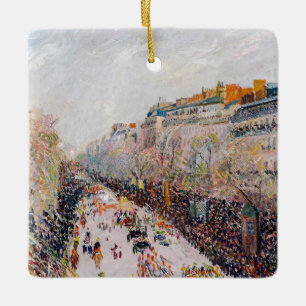 Adorno De Cerámica Pissarro - Montmartre, Mardi Gras en el Boulevard