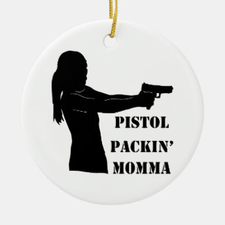 Adorno De Cerámica Pistol Packin' Momma