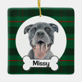 Adorno De Cerámica Pit bull Dog Ornament, Blue Staffy Ornament