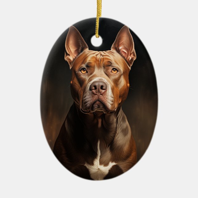 Adorno De Cerámica Pit bull terrier (Frente)