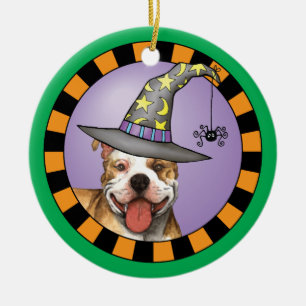 Adorno De Cerámica Pit Bull Witch