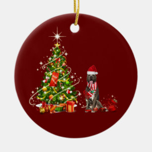 Adorno De Cerámica pitbull con Navidades de Gorra Scaft