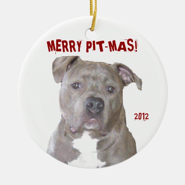 ADORNO DE CERÁMICA PITBULL FELIZ PIT-MAS (Frente)
