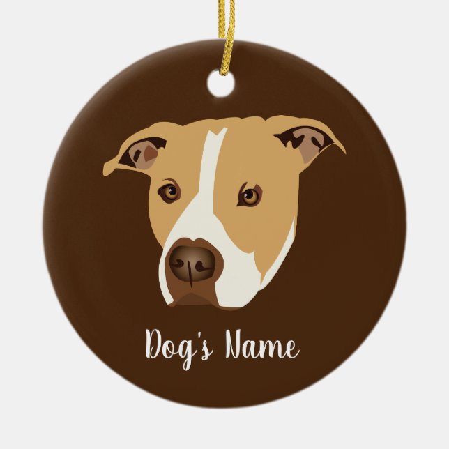 Adorno De Cerámica Pitbull personalizado (Frente)