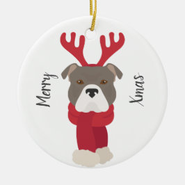 Adorno De Cerámica Pitbull terrier Christmas Ornament. Klee Kai Snow