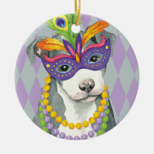 Adorno De Cerámica Pitbull Terrier del carnaval