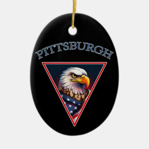 Adorno De Cerámica Pittsburgh American Bald Eagle