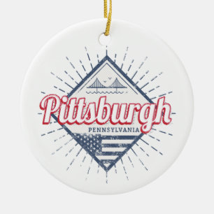 Adorno De Cerámica Pittsburgh City Estados Unidos Pennsylvania Estado