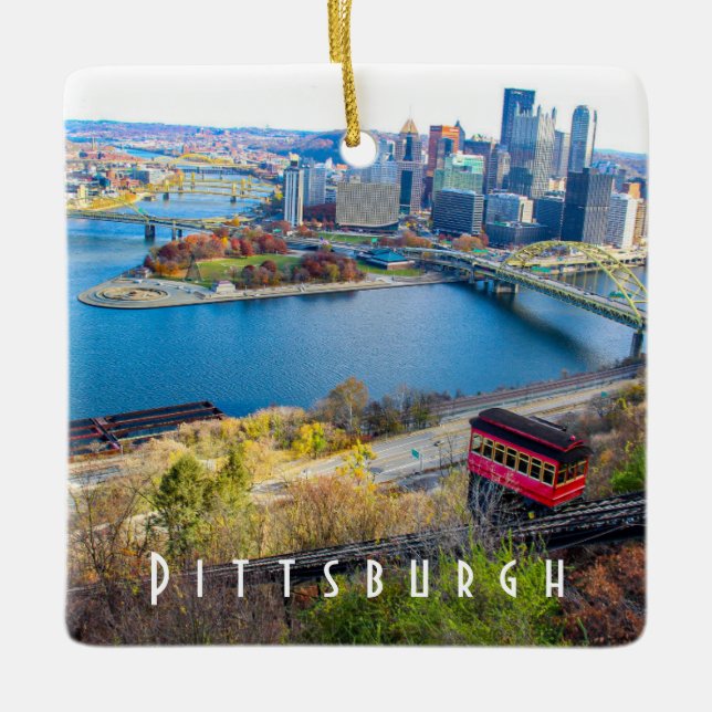 Adorno De Cerámica Pittsburgh Skyline (Anverso)