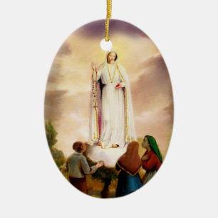 Adorno De Cerámica PixDezines Nuestra Señora de Fátima, Personalizabl