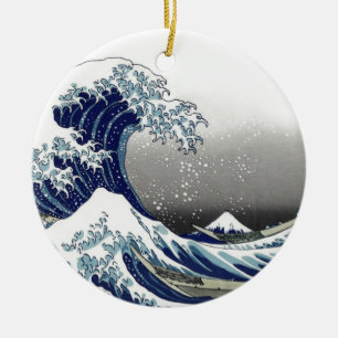 Adorno De Cerámica PixDezines Vintage, Gran Ola, Hokusai 葛飾北斎の神奈川沖浪
