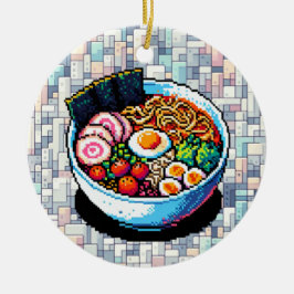 Adorno De Cerámica Pixel Art Ramen Noodles