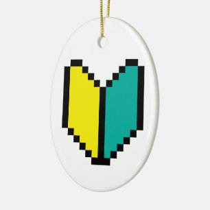 Adorno De Cerámica Pixel Wakaba de 8 bits/Marca Shoshinsha