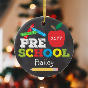 Adorno De Cerámica Pizarra Colorida Recuerdo de Preescolar Foto de Ni