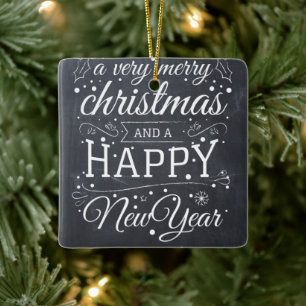 Adorno De Cerámica Pizarra Feliz Navidad Feliz Año Nuevo