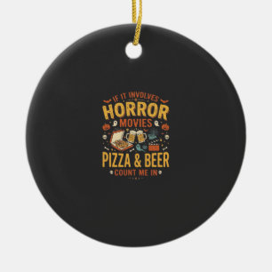 Adorno De Cerámica Pizza Cerveza Películas De Terror Diseño De Hallow