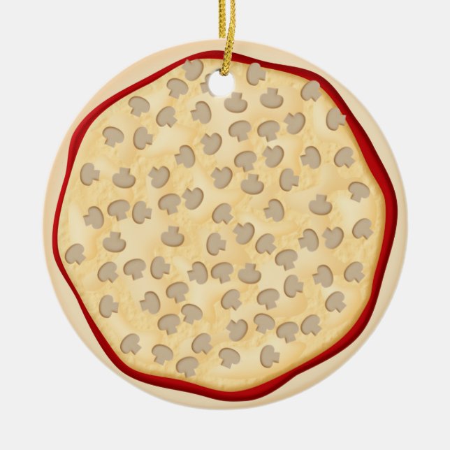 Adorno De Cerámica Pizza con las setas (Frente)