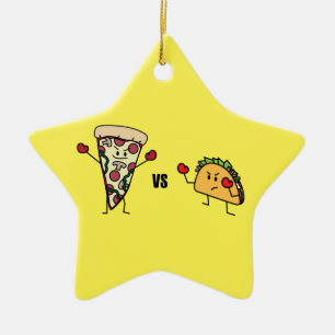 Adorno De Cerámica Pizza de salchichones CONTRA el Taco: Mexicano