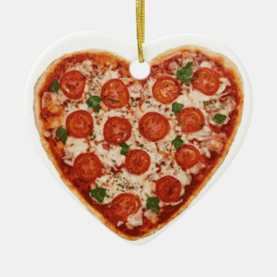 Adorno De Cerámica pizza en forma de corazón