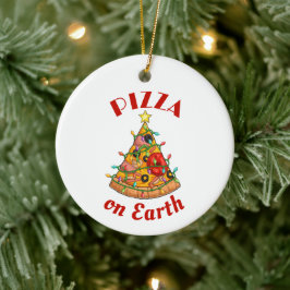 Adorno De Cerámica Pizza en Navidades de la Tierra
