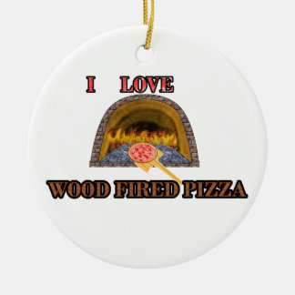 Adorno De Cerámica pizza encendida madera