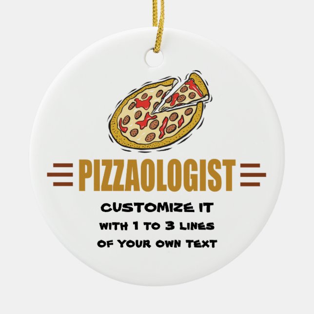 Adorno De Cerámica Pizza personalizada (Frente)